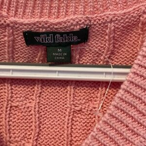 BRAND NEW! Wild Fable Preppy Pink Sweater Cable Knit Sleeveless Vest